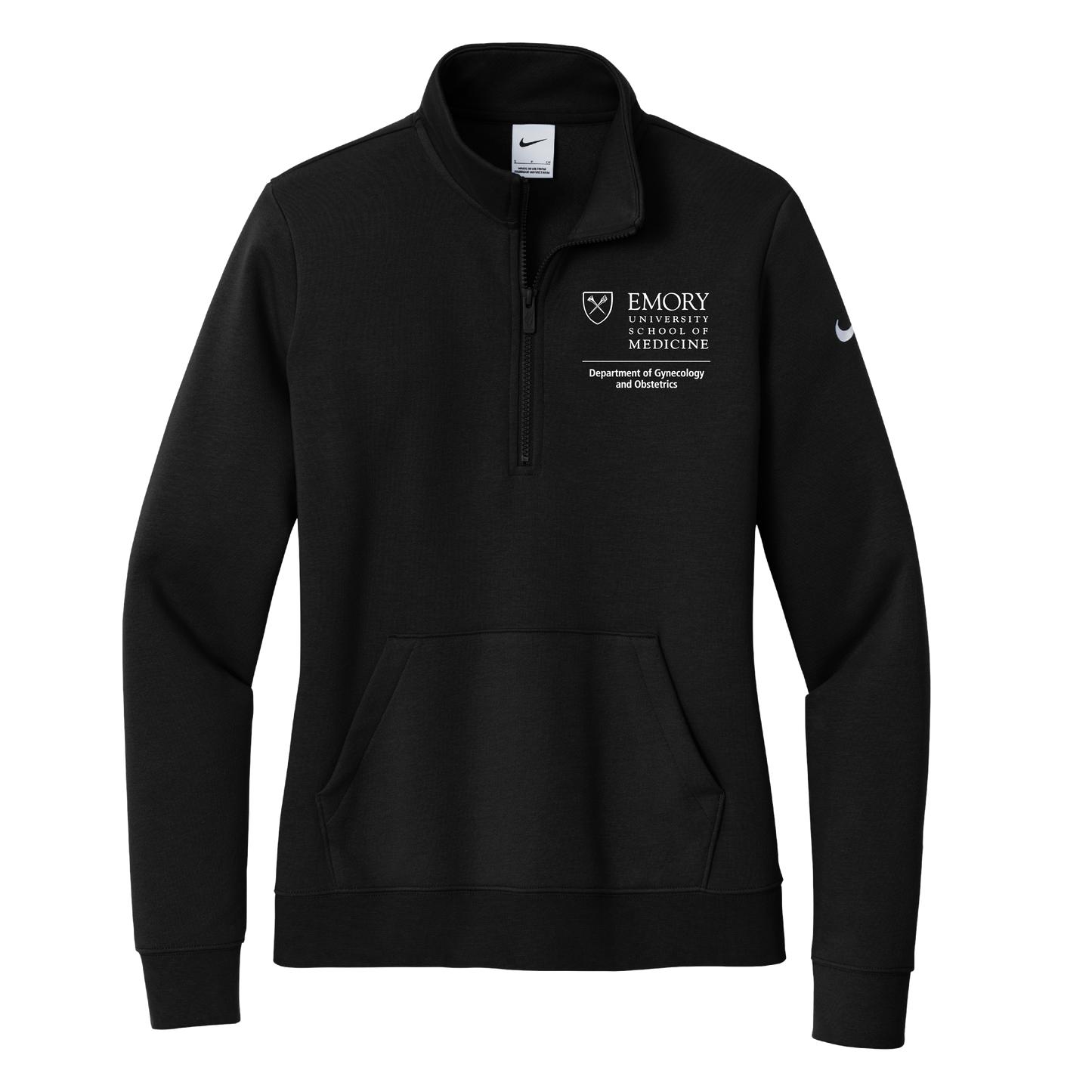 Women's Nike Club Fleece Sleeve Swoosh 1/2-Zip (OBGYN)