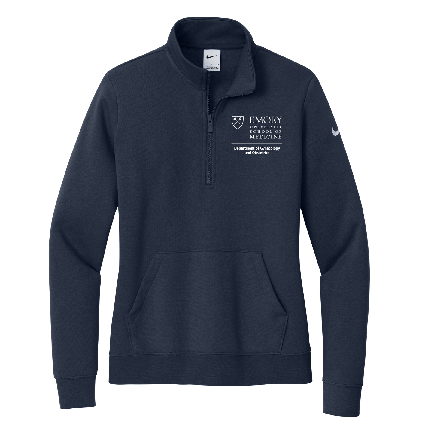 Women's Nike Club Fleece Sleeve Swoosh 1/2-Zip (OBGYN)