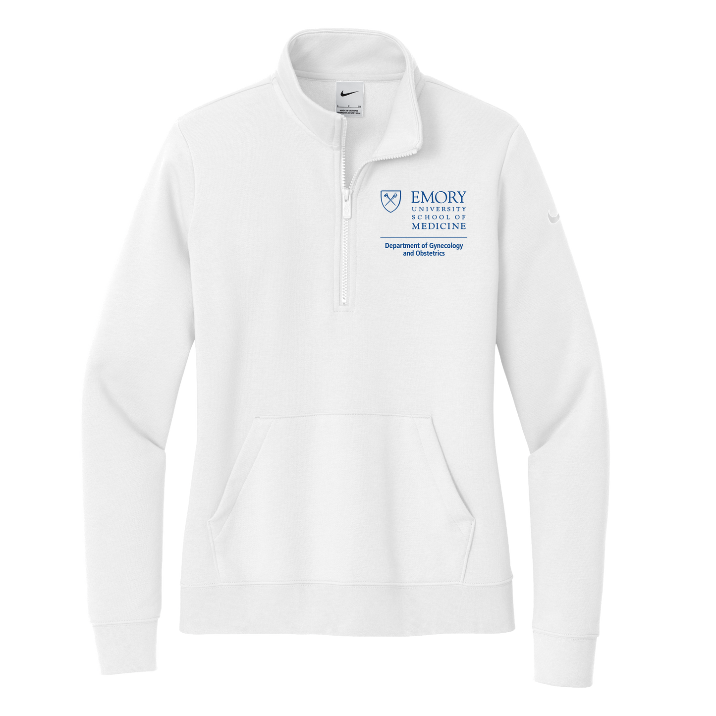 Women's Nike Club Fleece Sleeve Swoosh 1/2-Zip (OBGYN)